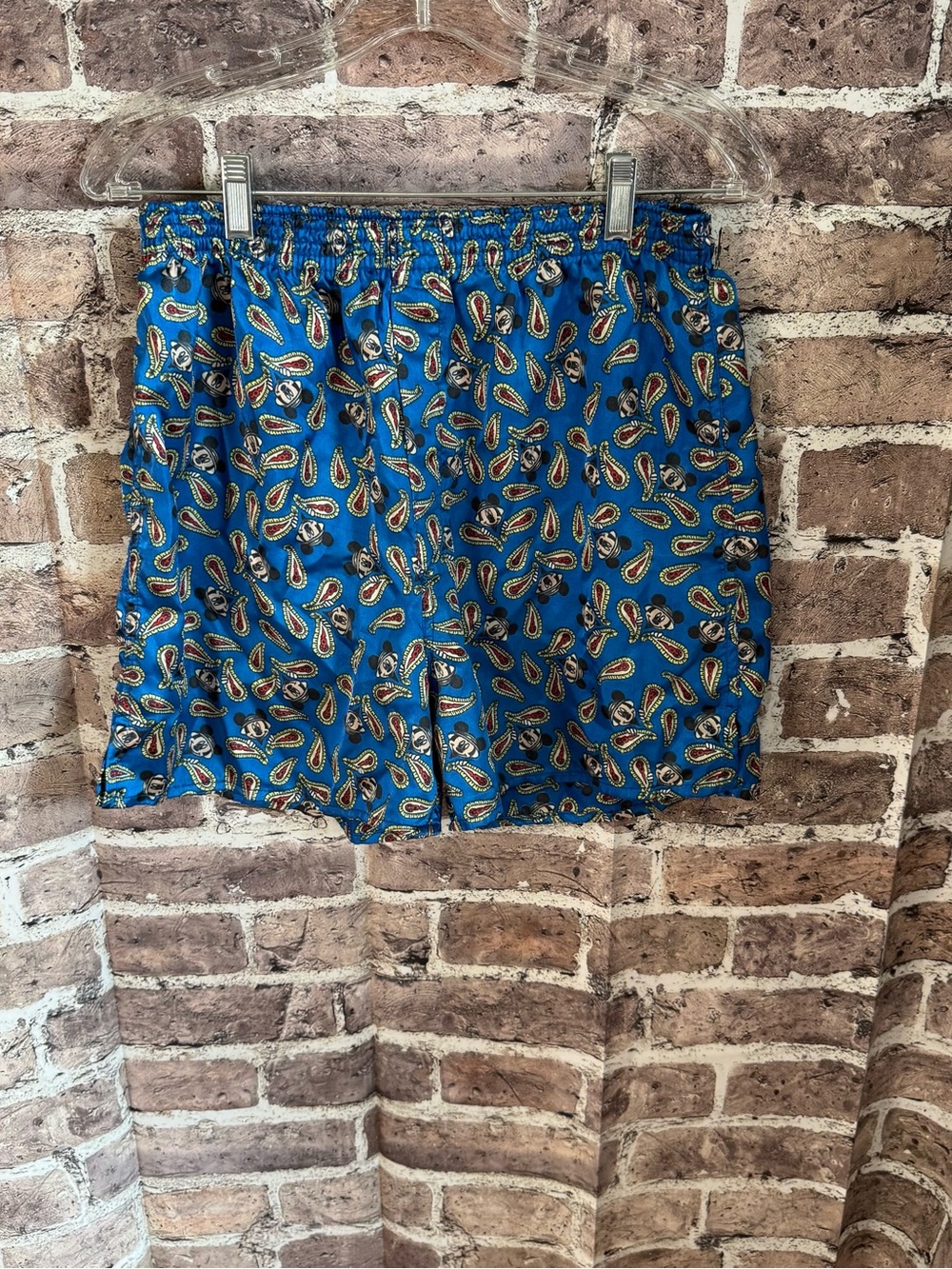Vintage Disney Good Night Mickey Mouse Pajama Shorts Men’s M Paisley Blue